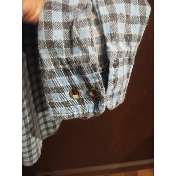 2X Tall Flannel Red Oak Ranch Apparel Men's Button-Up Shirt Light blue Western - Picture 7 of 7